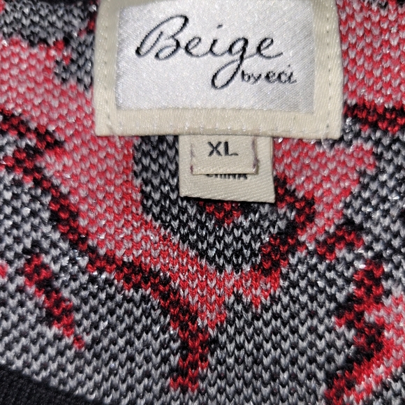 Beautiful Red, Black and Sparkly Silver Sweater Dress - Picture 4 of 4